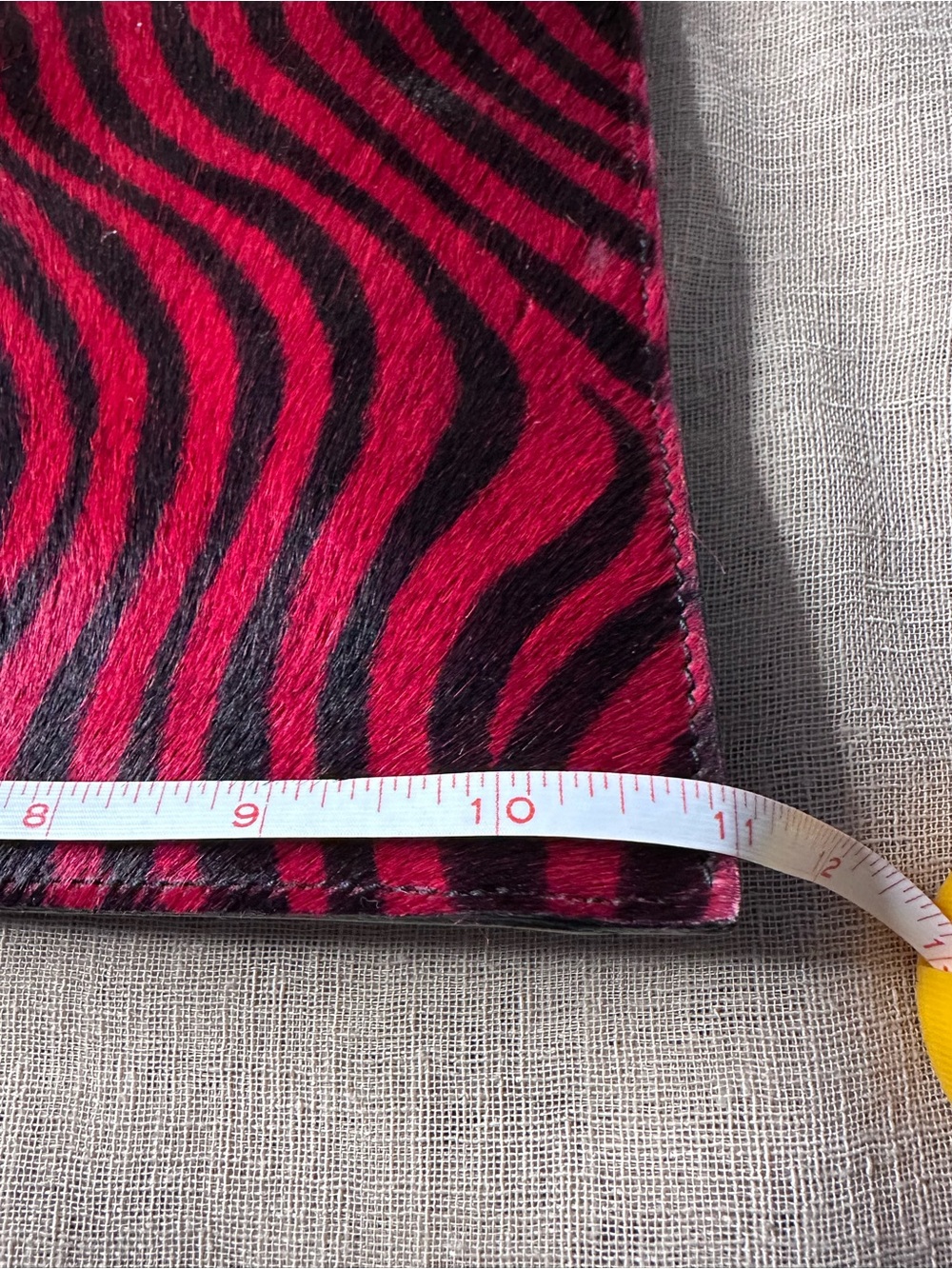 Vintage Wilsons Leather Red Zebra Pony Hair Tote Bag & Matching Wallet Set Y2K - Picture 8 of 14